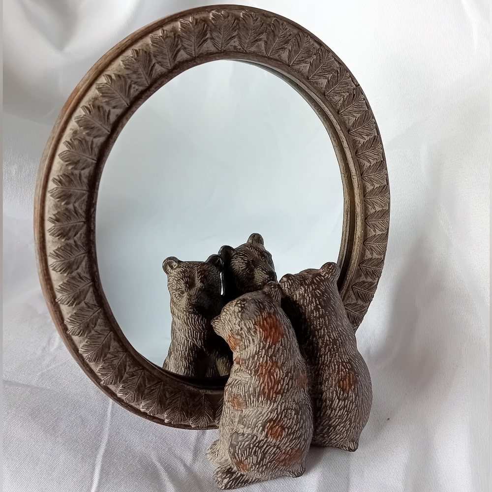 Rustic Brown Bear Mirror Decor